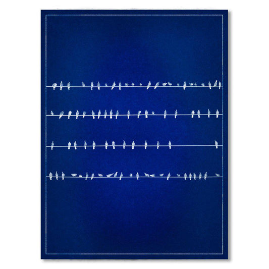 81 birds blue print